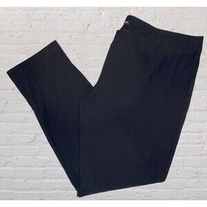 Eileen Fisher Crepe Ankle Pants Size SM Black Washable Stretch Pull On System